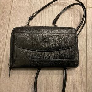 Pedano Wallet  Mini Crossbody Vintage  Black Leather